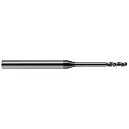 Harvey Tool Miniature End Mill - Ball - Long Reach, Long Flute, 0.1000", Number of Flutes: 3 10300